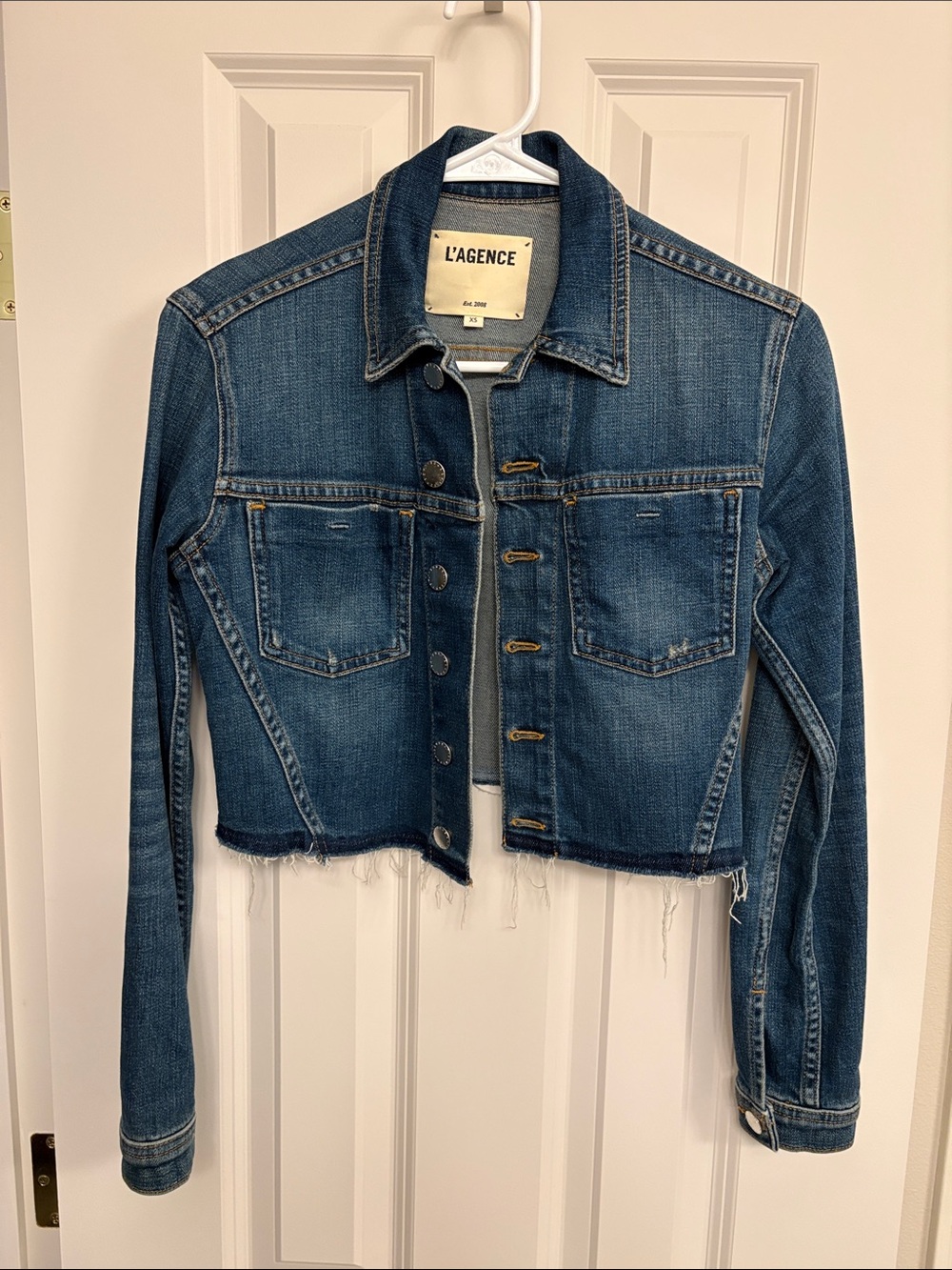L’AGENCE denim crop jacket